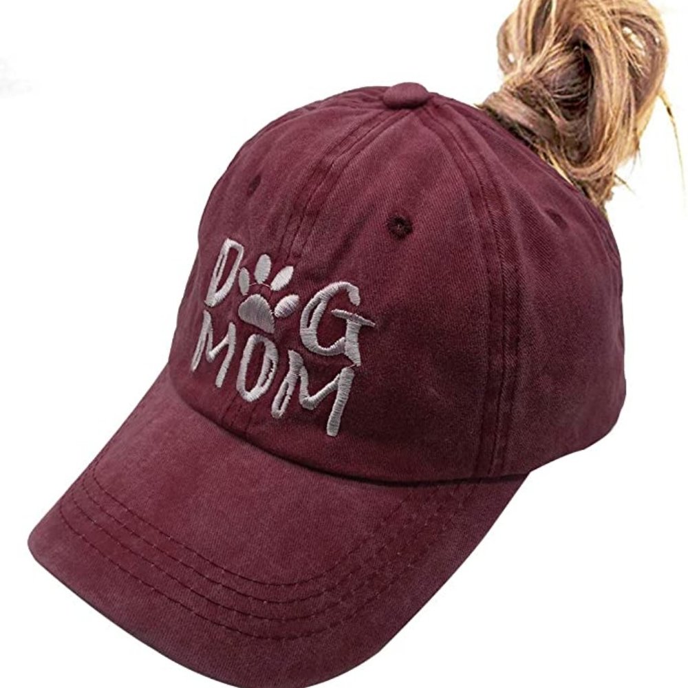 Dog Mom Baseball Cap in Maroon NWT